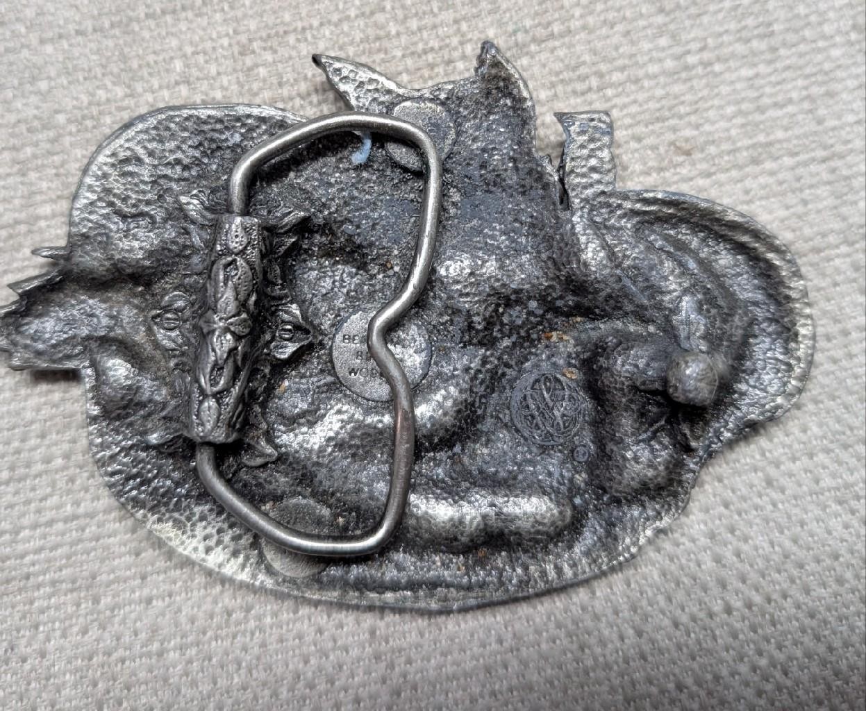 vintage USA made BIKER belt buckle LIVE TO RIDE america EAGLE motorcycle western