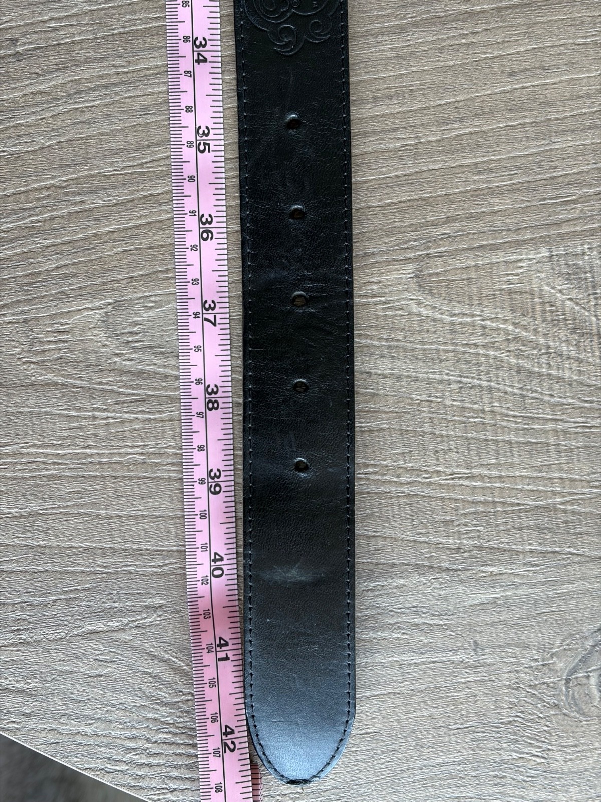 RARE! BWL BILL WALL LEATHER CUSTOM LEATHER BELT W/ STERLING SILVER CROSS SNAP