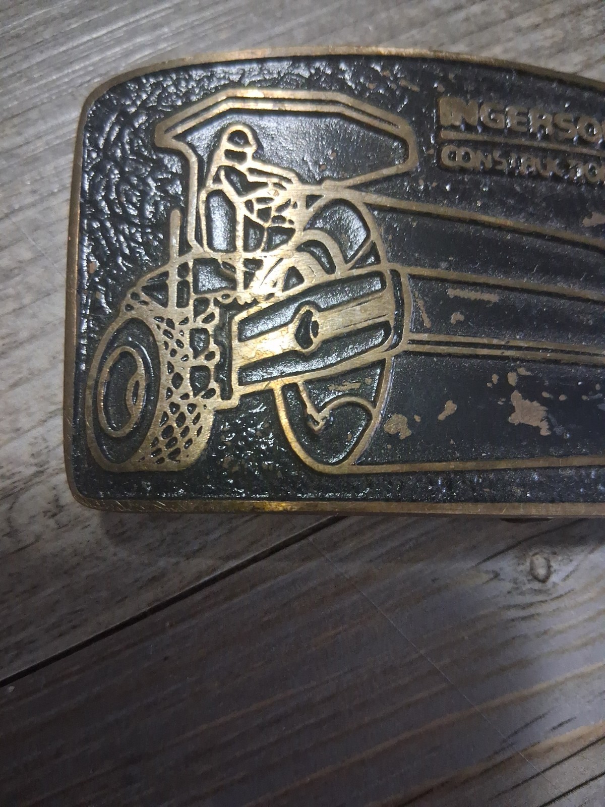 INGERSOLL RAND BELT BUCKLE CONSTRUCTION EQUIPMENT APC SOLID BRONZE ROLLER PAVER.