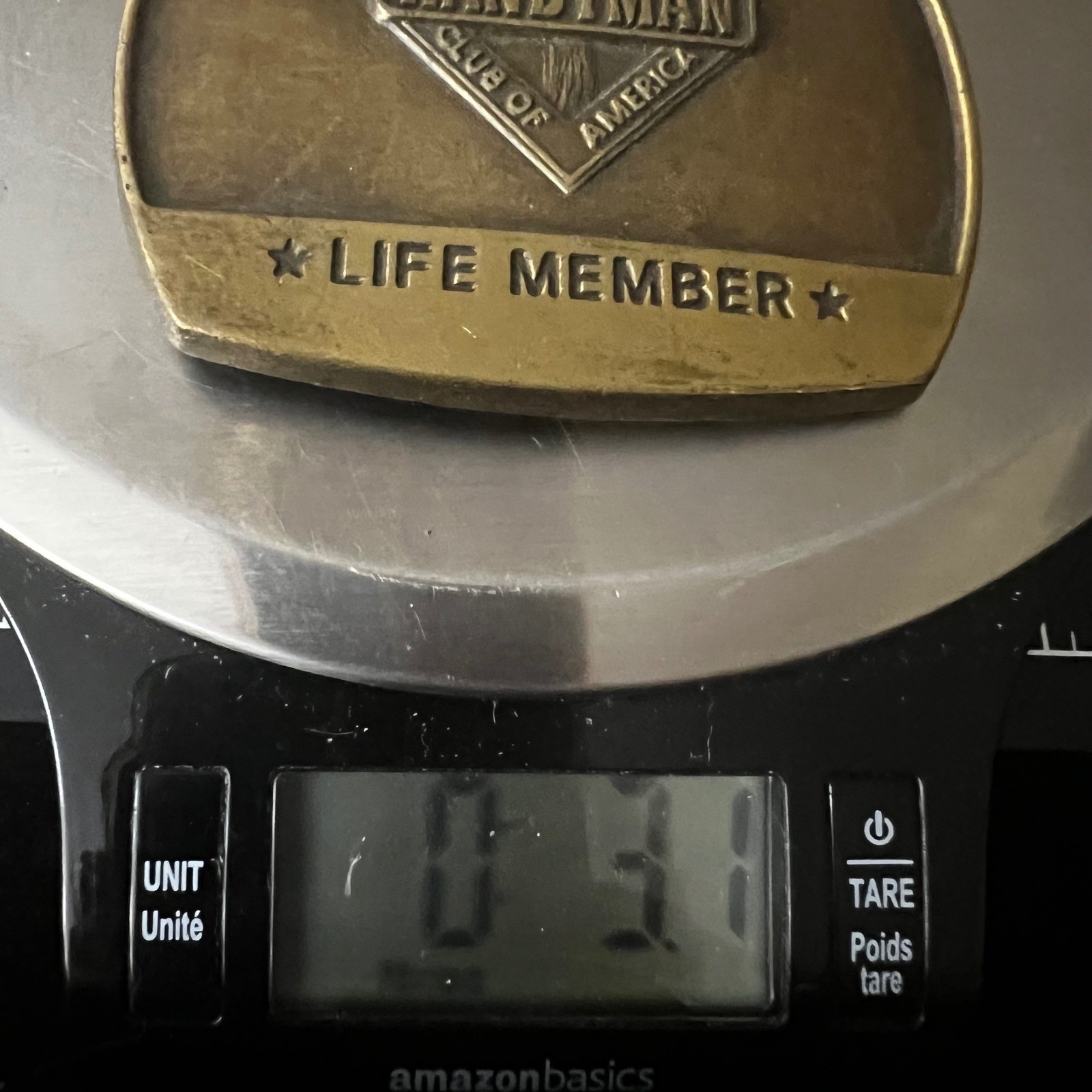 Vintage 1996 Handyman Club of America Life Member Belt Buckle One Size Americana