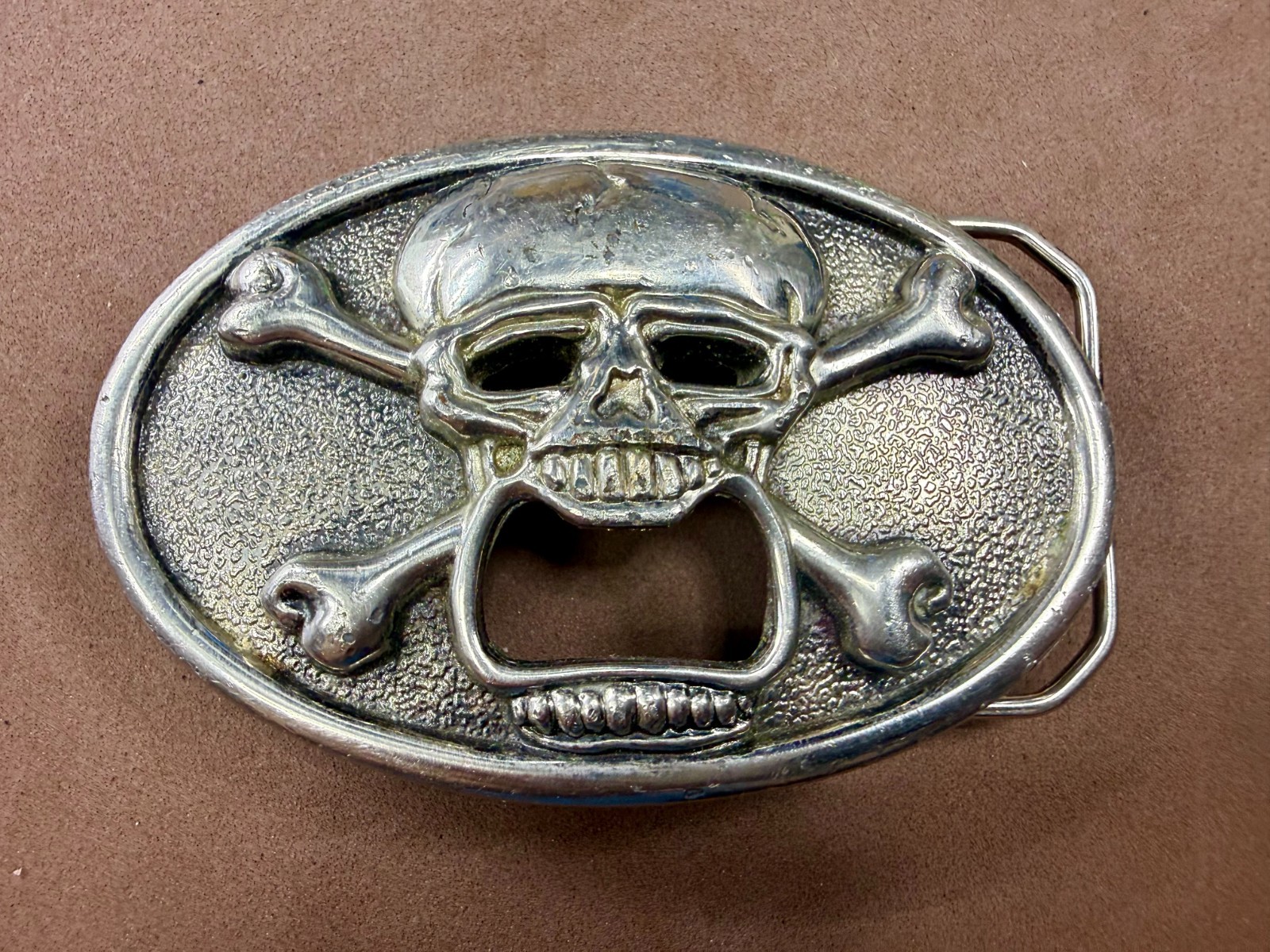 Creepy Skull Cross Bones Cosplay Gothic Punk Belt Buckle with Bottle Opener