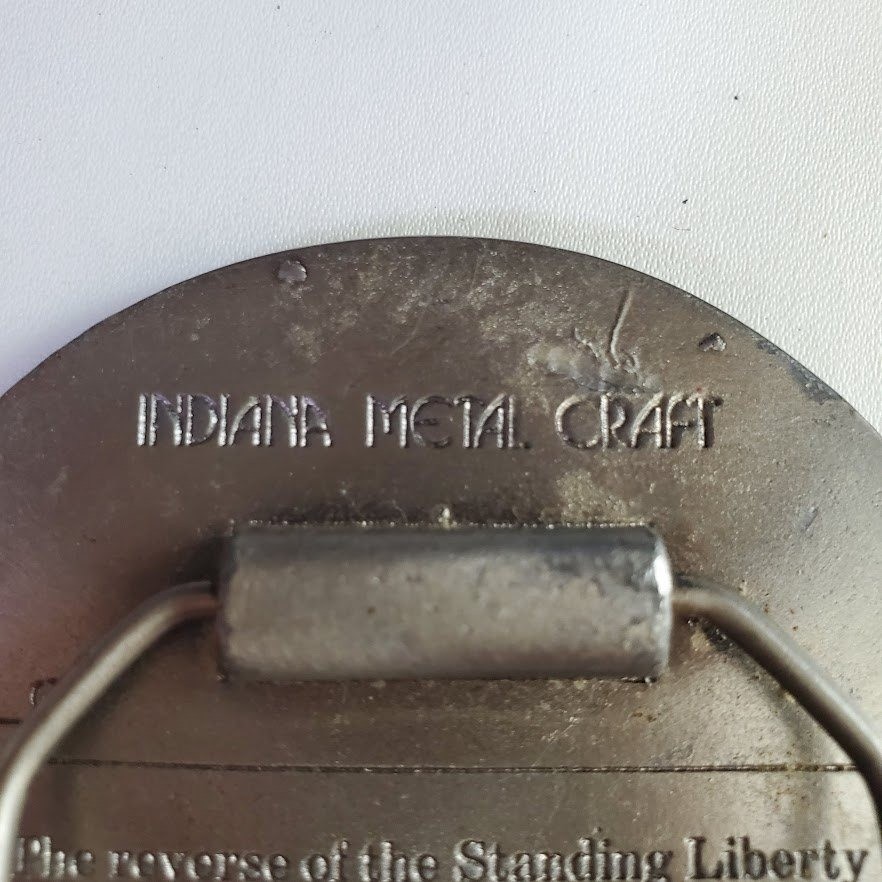 Indiana Metal Craft Standing Liberty Quarter Eagle Belt Buckle AC11 IMC Silver