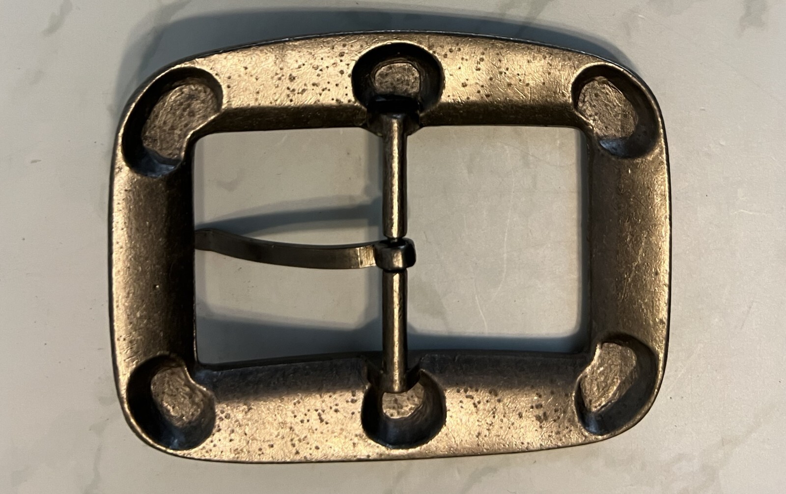 3.5 X 2.75&Prime; Rectangular retro vibe Red/Green Stone Studded Belt Buckle