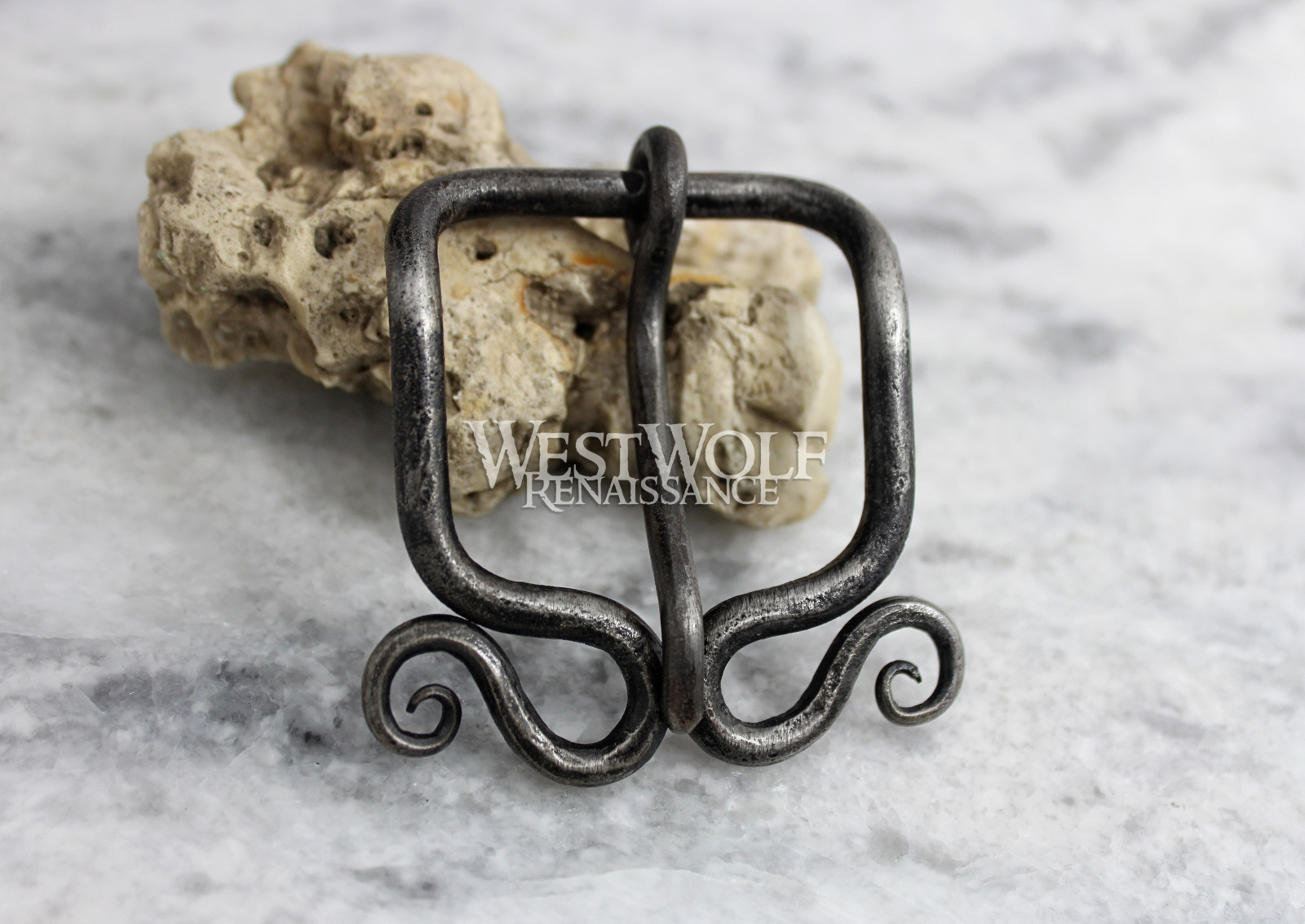 Hand-Forged Viking Belt Buckle with Curled Spirals – Norse/Celtic/Medieval/Steel