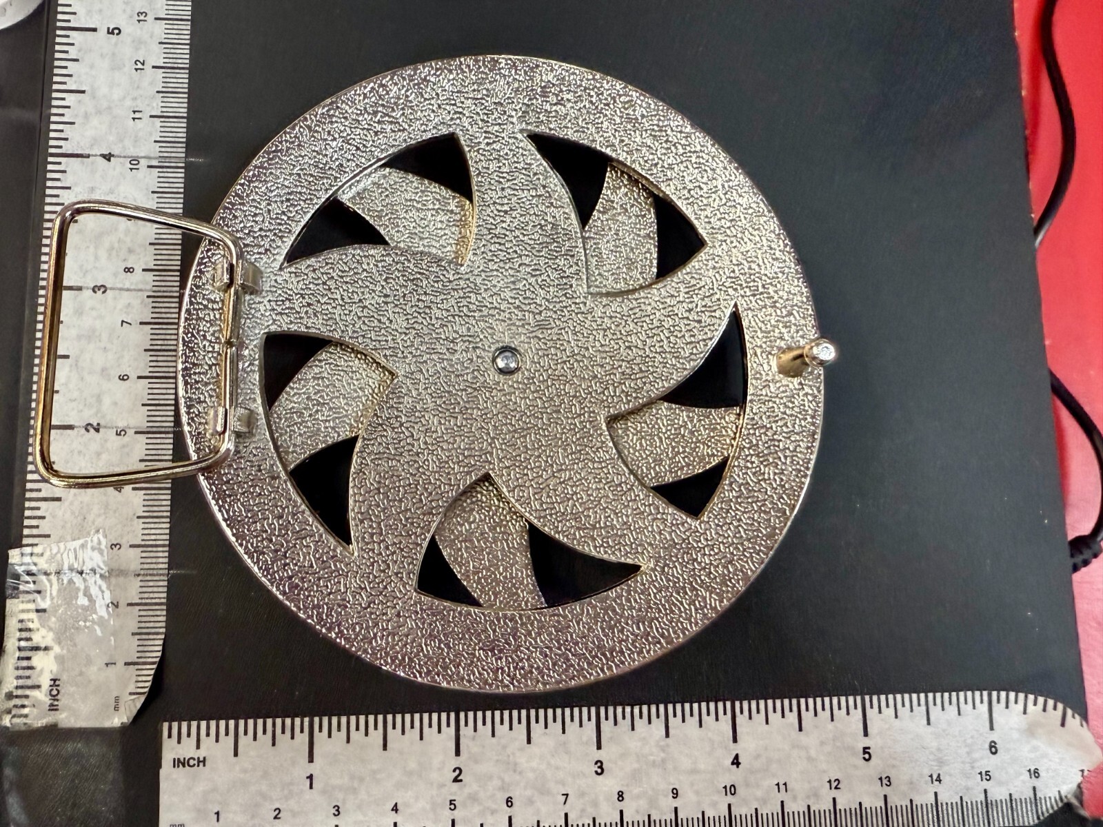 Spinning Arrow Yellow Star Circle Neptune Symbol Round Spinner Large Belt Buckle