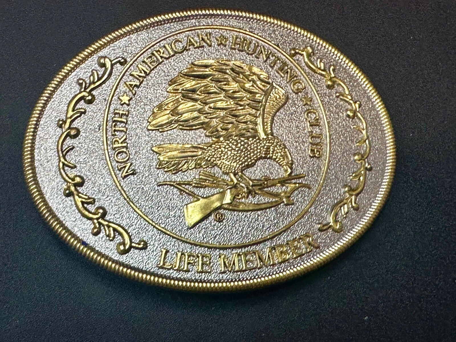 North American Hunting Club Belt Buckle Of Life Member Eagle Rifle Emblem