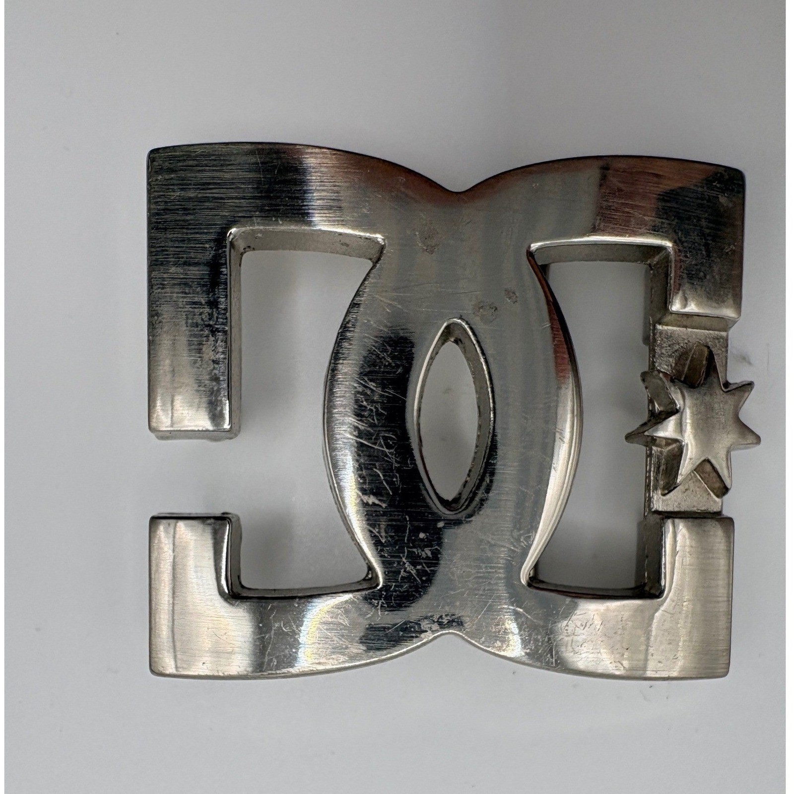 Unisex Y2K Steel Belt Buckle with DC Shoes Logo Skater Vintage 90s/00s