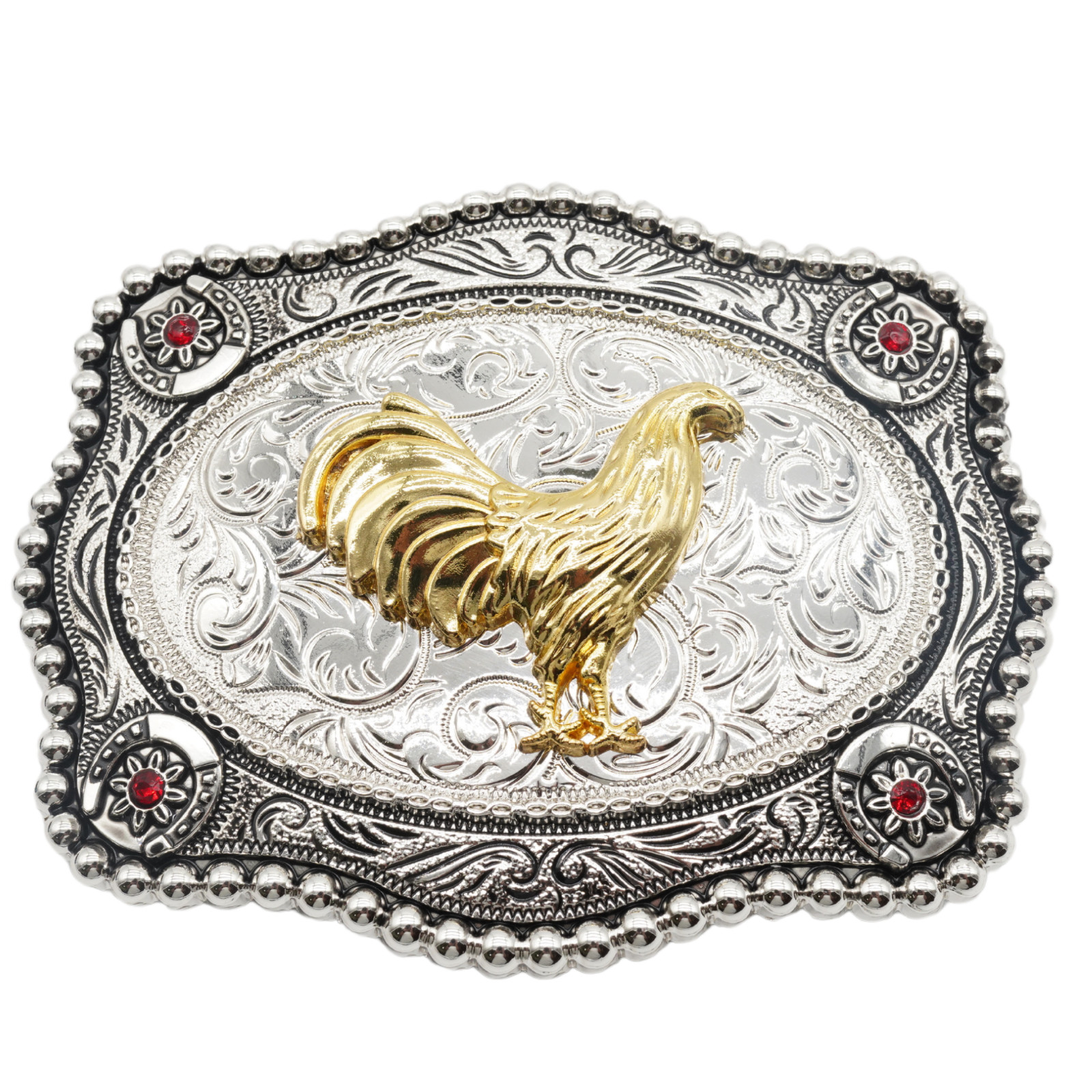 Western texas State Flag Cowboy Rodeo Scorpion Saint Jude Rooster Belt Buckle