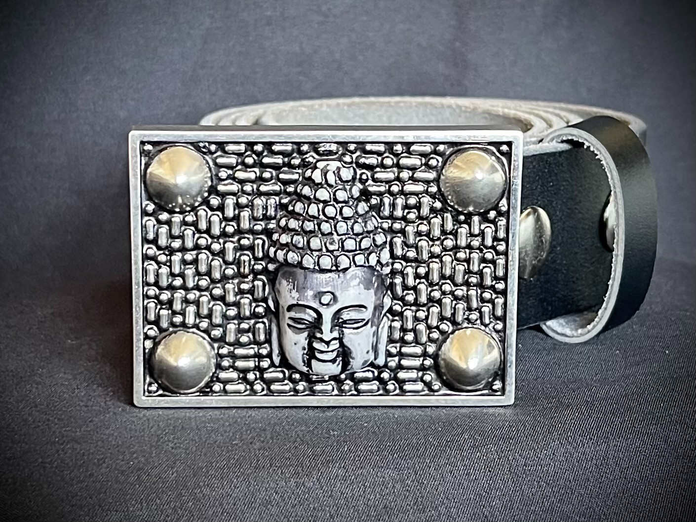 Buddha Belt Buckle Handmade Zen Spiritual 3.75” OOAK Darren McNeese