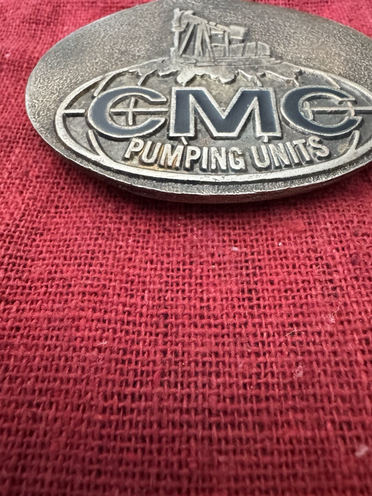 Vintage CMC Pumping Units Oilfield Belt Buckle Oil Pump Jack Colorado Machine