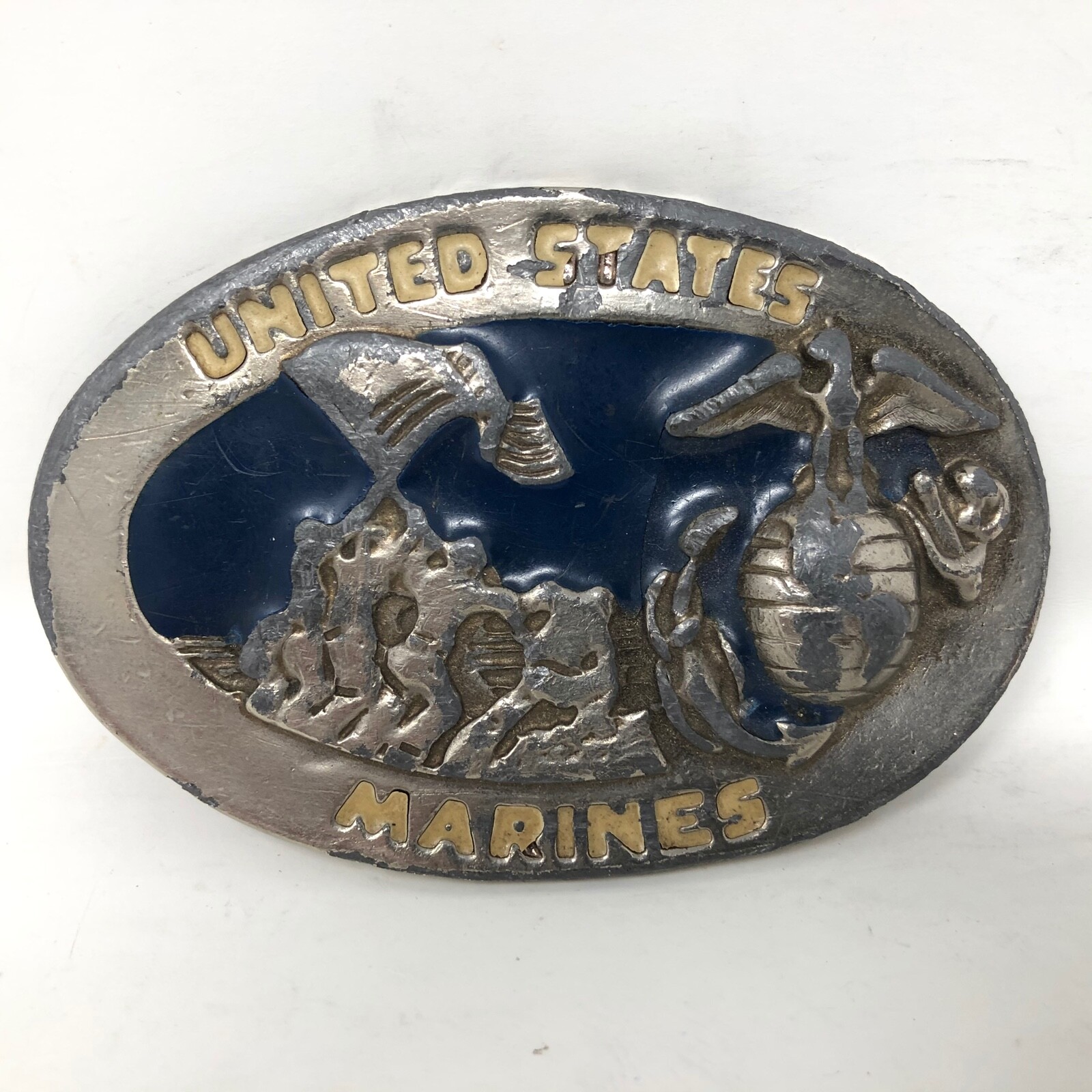 VTG United States Marines Iwo Jima Eagle Belt Buckle D Logo Semper Fi Military