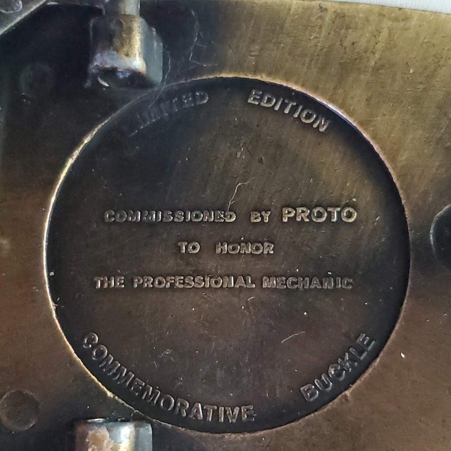 Proto 500 Limited Edition Commemorative Belt Buckle Professional Mechanic Brass