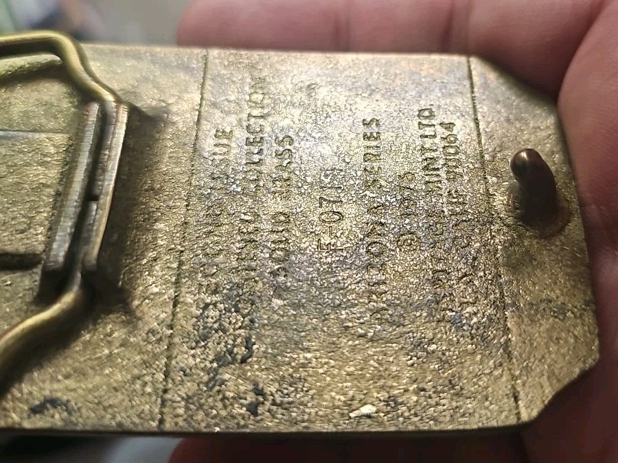 Vintage Brass Belt BUCKLE ARIZONA Statehood 1912 3.25&Prime;x2&Prime;