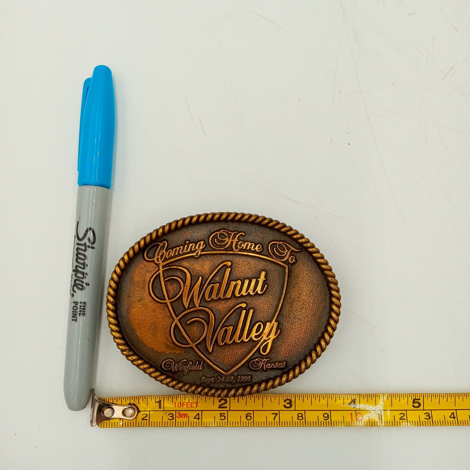 Walnut Valley Bluegrass Festival Vintage 1995 Belt Buckle RARE Winfield Kansas