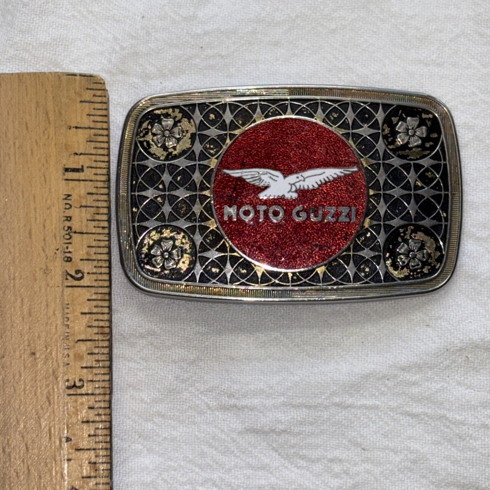 MOTO GUZZI MOTORCYCLE BELT BUCKLE-Vintage