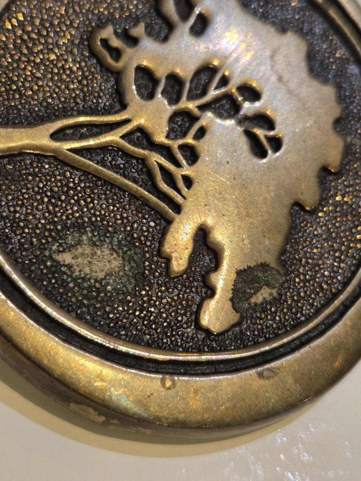 Solid Brass Tree Design Western Belt Buckle Bronze for Men BTS Vtg
