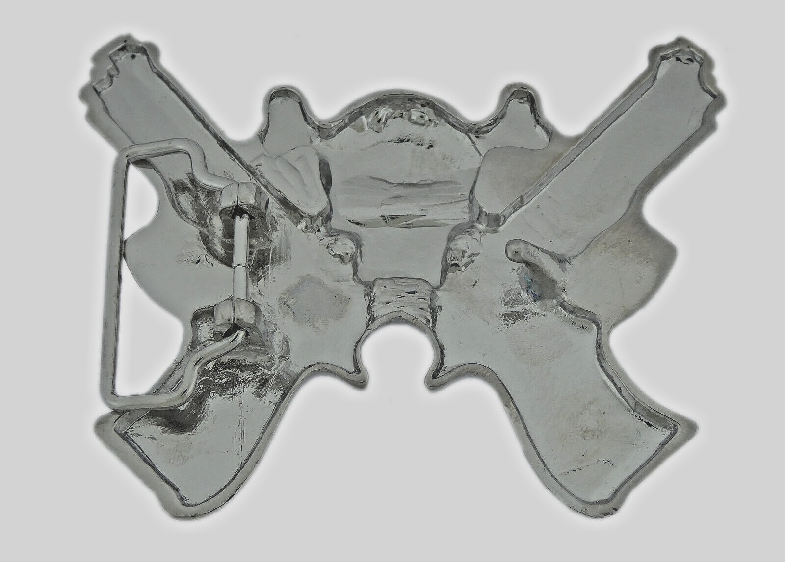 Skull Belt Buckles Gun Silver Metal Emblem Vintage Pirate Men Women BlingTattoo
