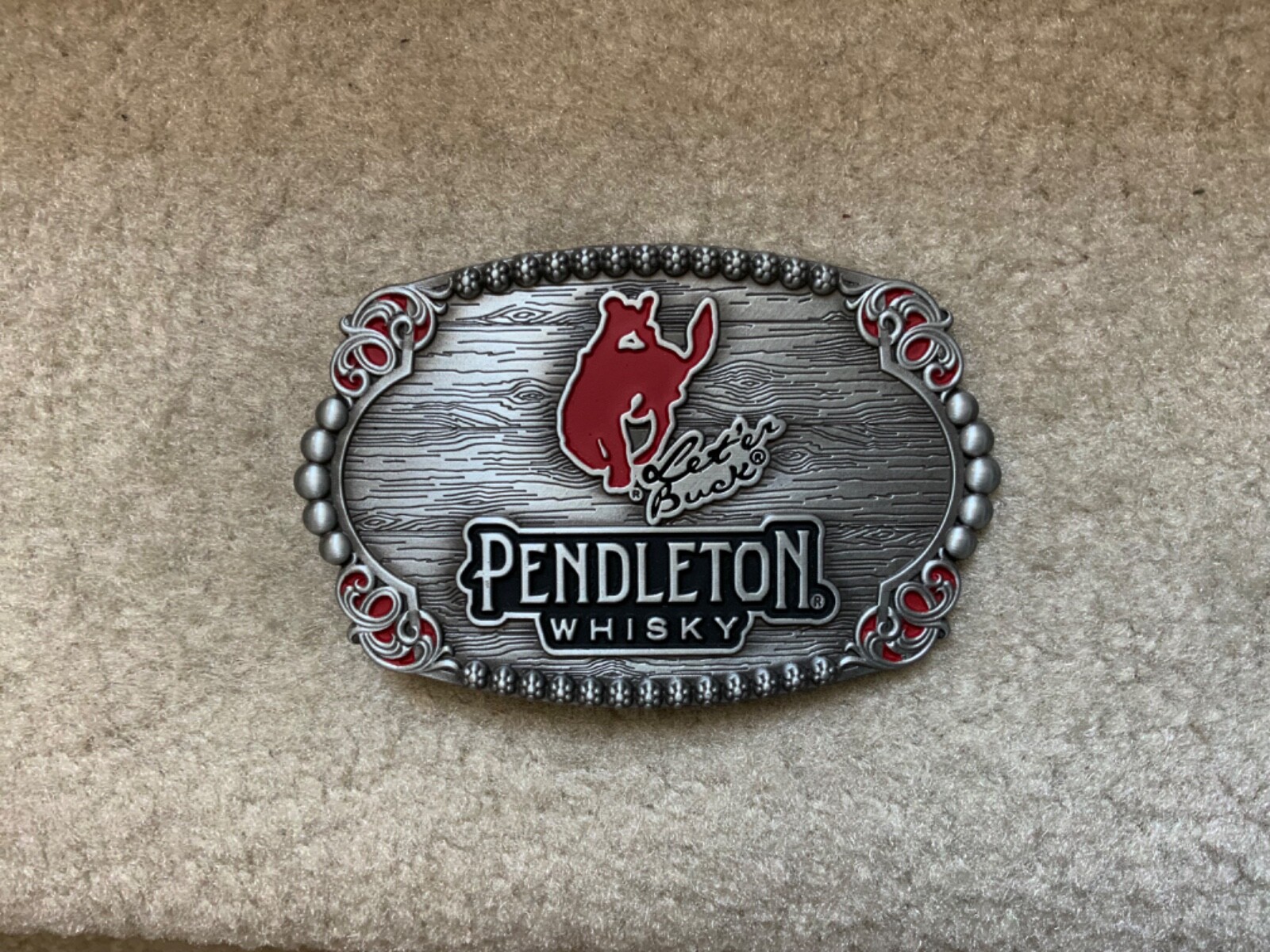 2023 Pendleton Whisky Let&rsquo;er Buck Belt Buckle Montana Silversmiths