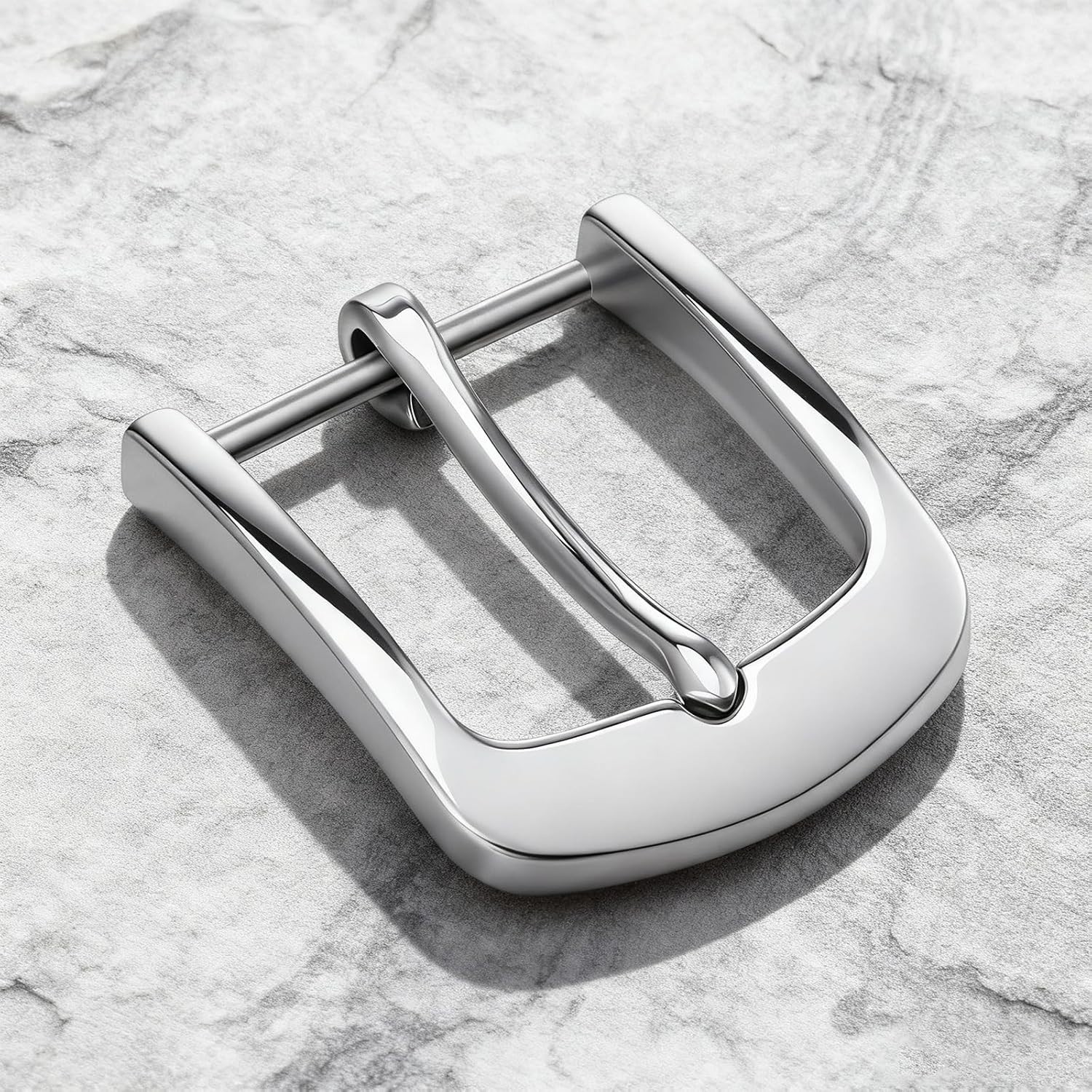 Silver Belt Buckle, 1.5 Inch Belt Buckles for Men, Stainless Steel Single Prong