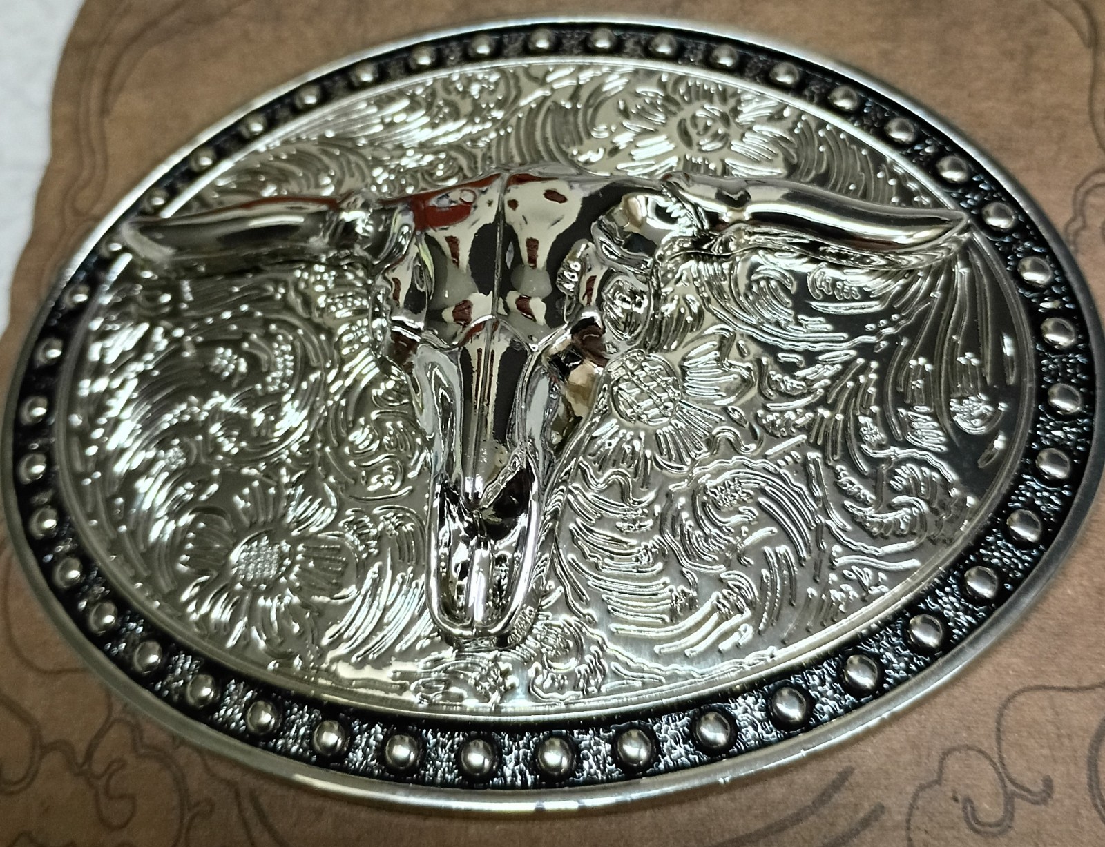 Western Rodeo, Bull Riding with 3-D Bull or Steer metal belt Buckle, New! #8