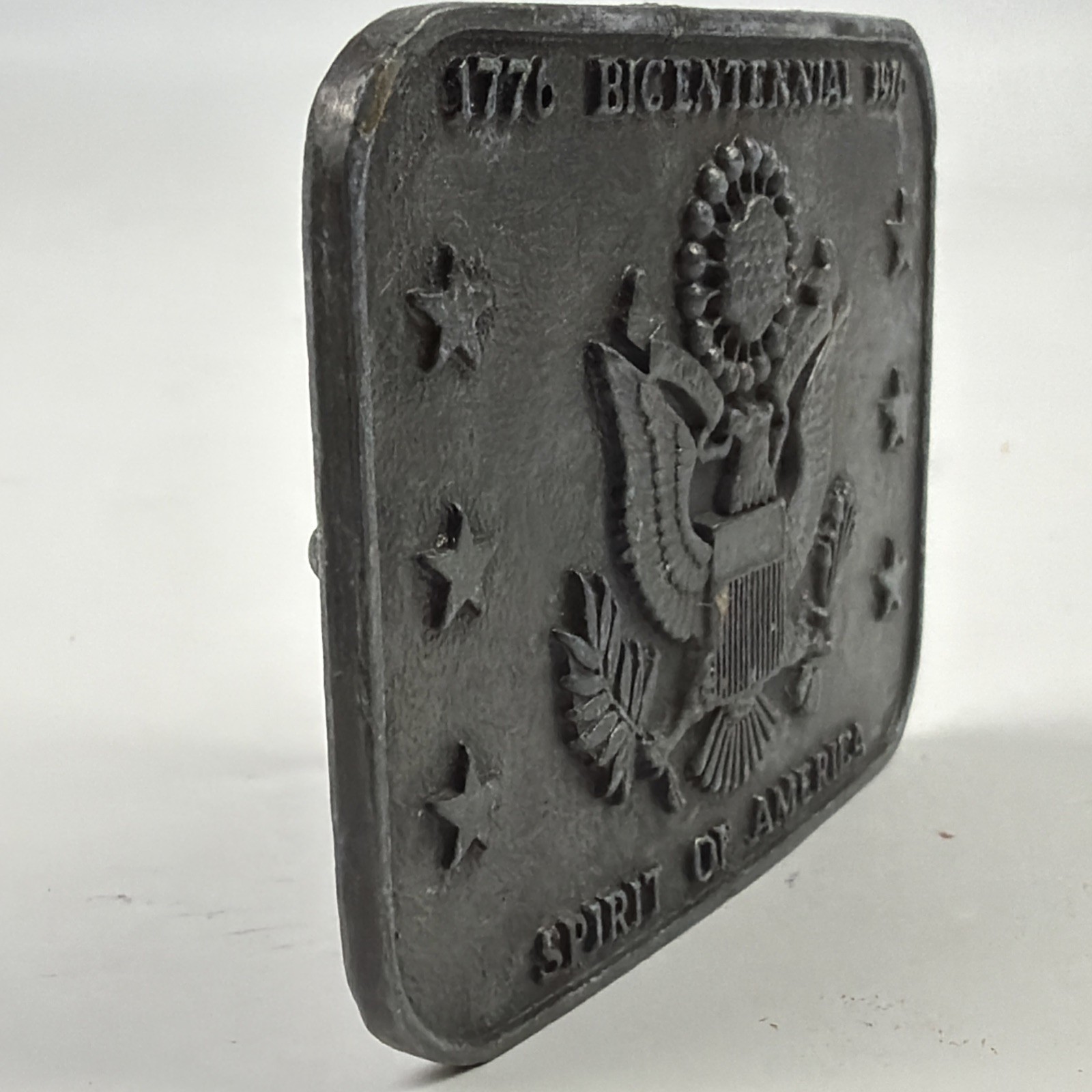 1776 Bicenentenial 1976 Spirit of America Eagle Pewter Belt Buckle
