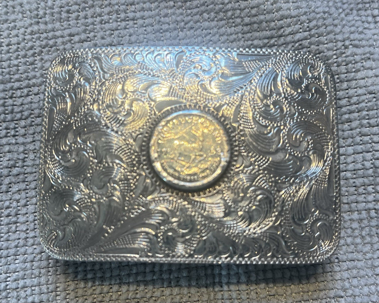 Brady Ranch Flyer HOA Champion 11/99 Specialty Shoot Sterling Silver Belt Buckle