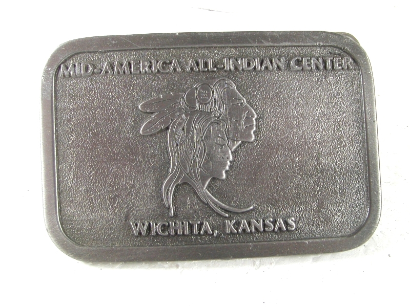 1979 Mid America All Indian Center Belt Buckle By HIT LINE U.S.A. 31916
