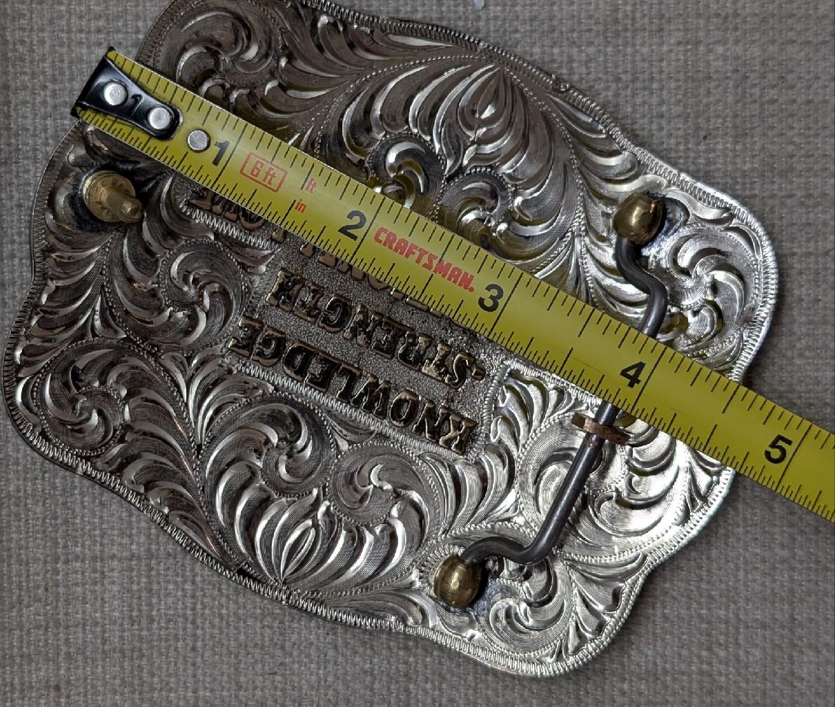 vintage RRR belt buckle OVERSIZED western cowboy BARAJAS rodeo ready ranchwear