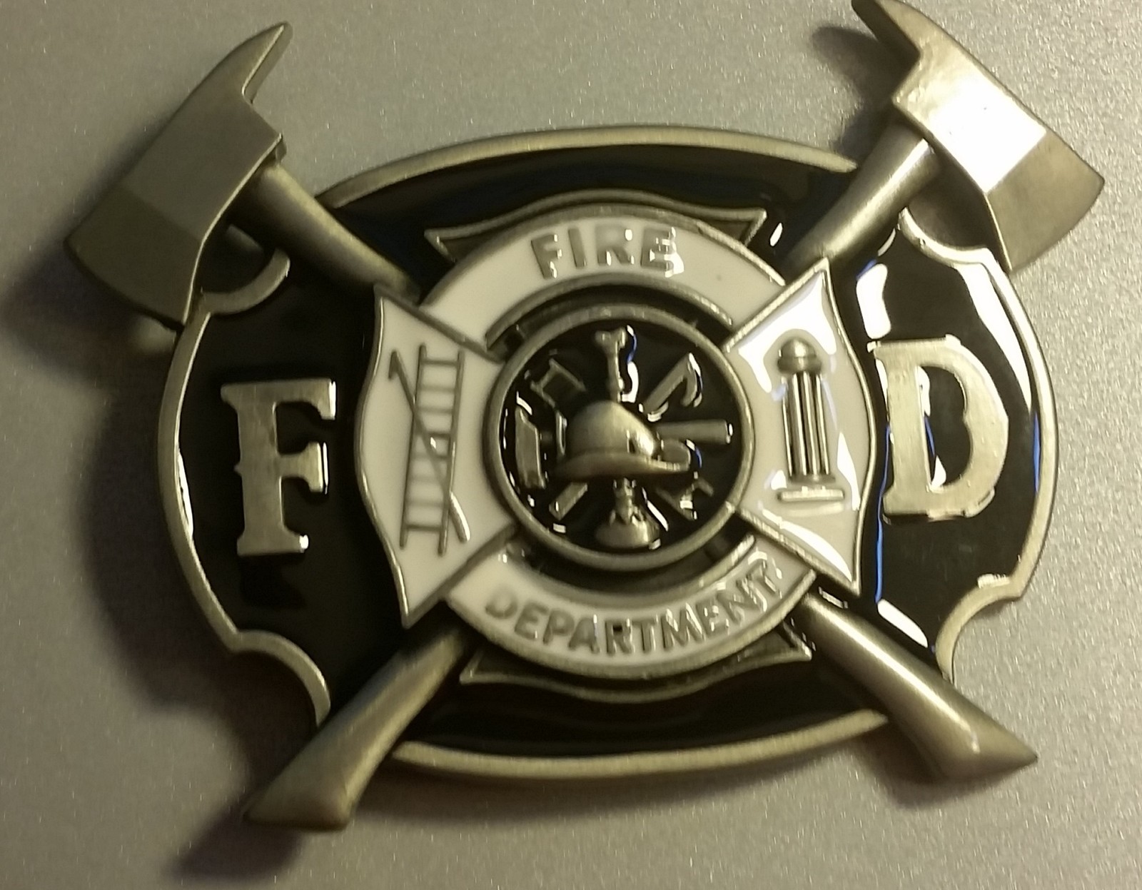 ♈ FIRE DEPARTMENT Belt Buckle ♈ Fire Dept Great gift.Classic style Axe ladder