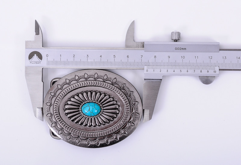 Vintage Silver American Southeast Tribal Floral Turquoise Belt Buckle Huge