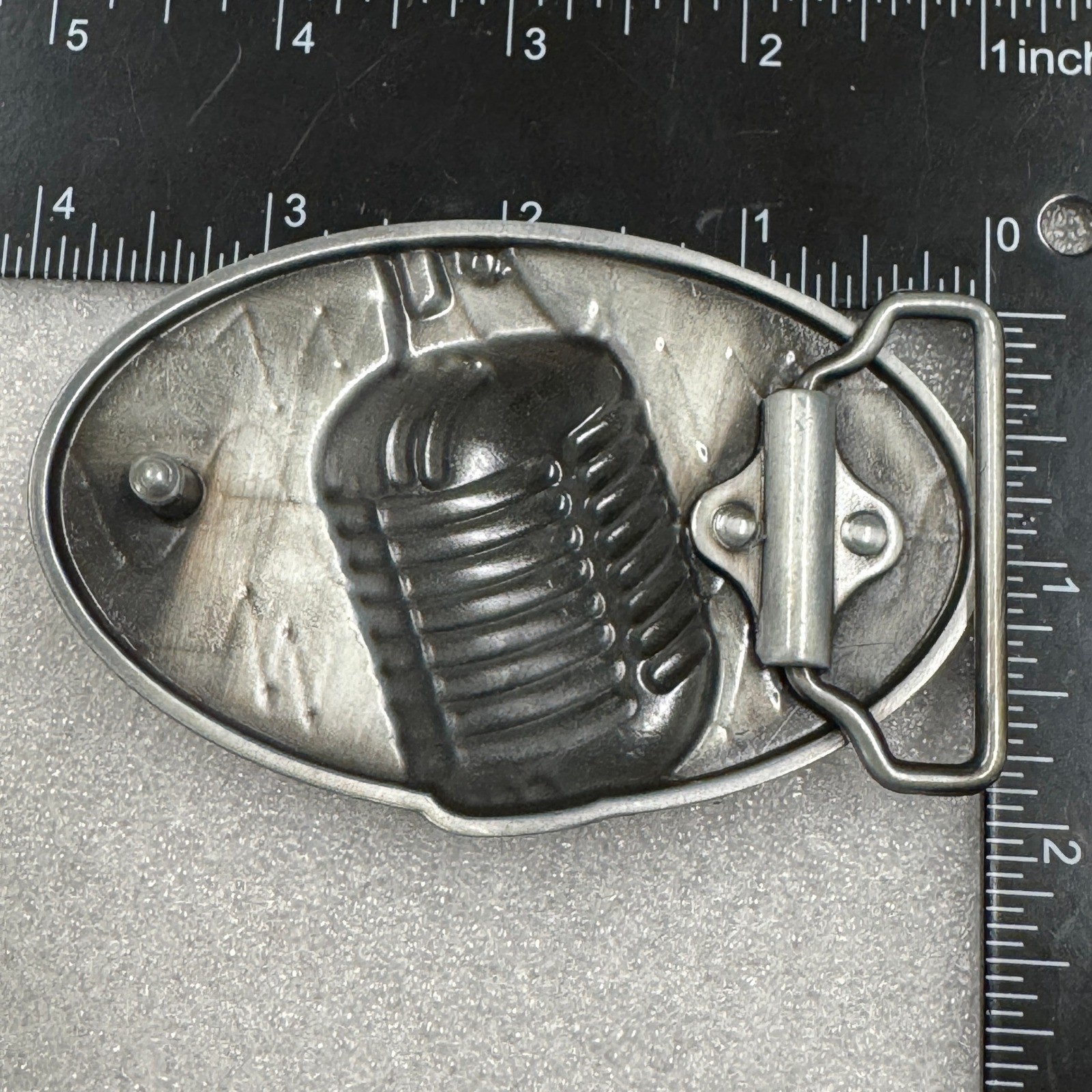 Microphone Sound Wave Belt Buckle Retro Music Rockabilly Metal