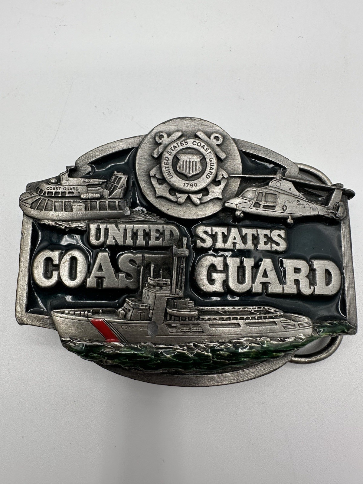 (2) Vintage United States Coast Guard Military Belt Buckle 1982/1988 Made In USA