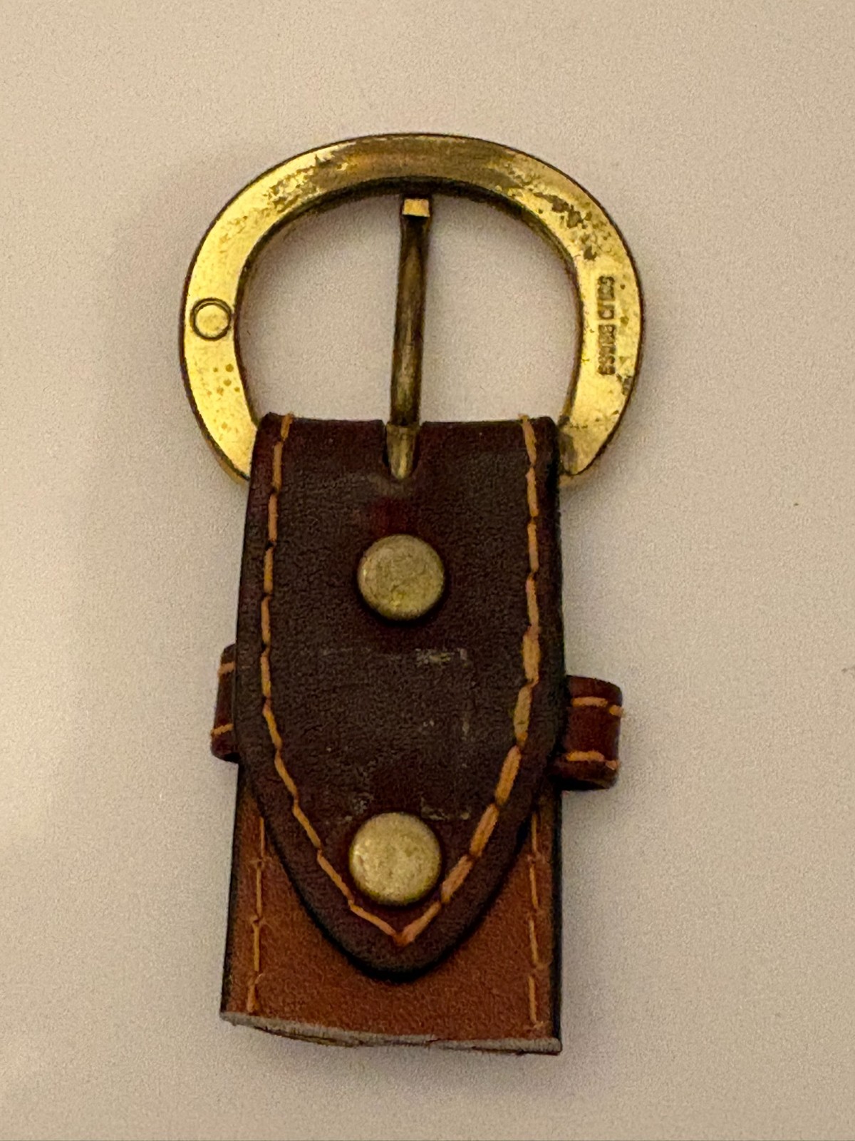 2 Vintage Brass Square & Oval Center Bar Pin Buckle for Belt Strap