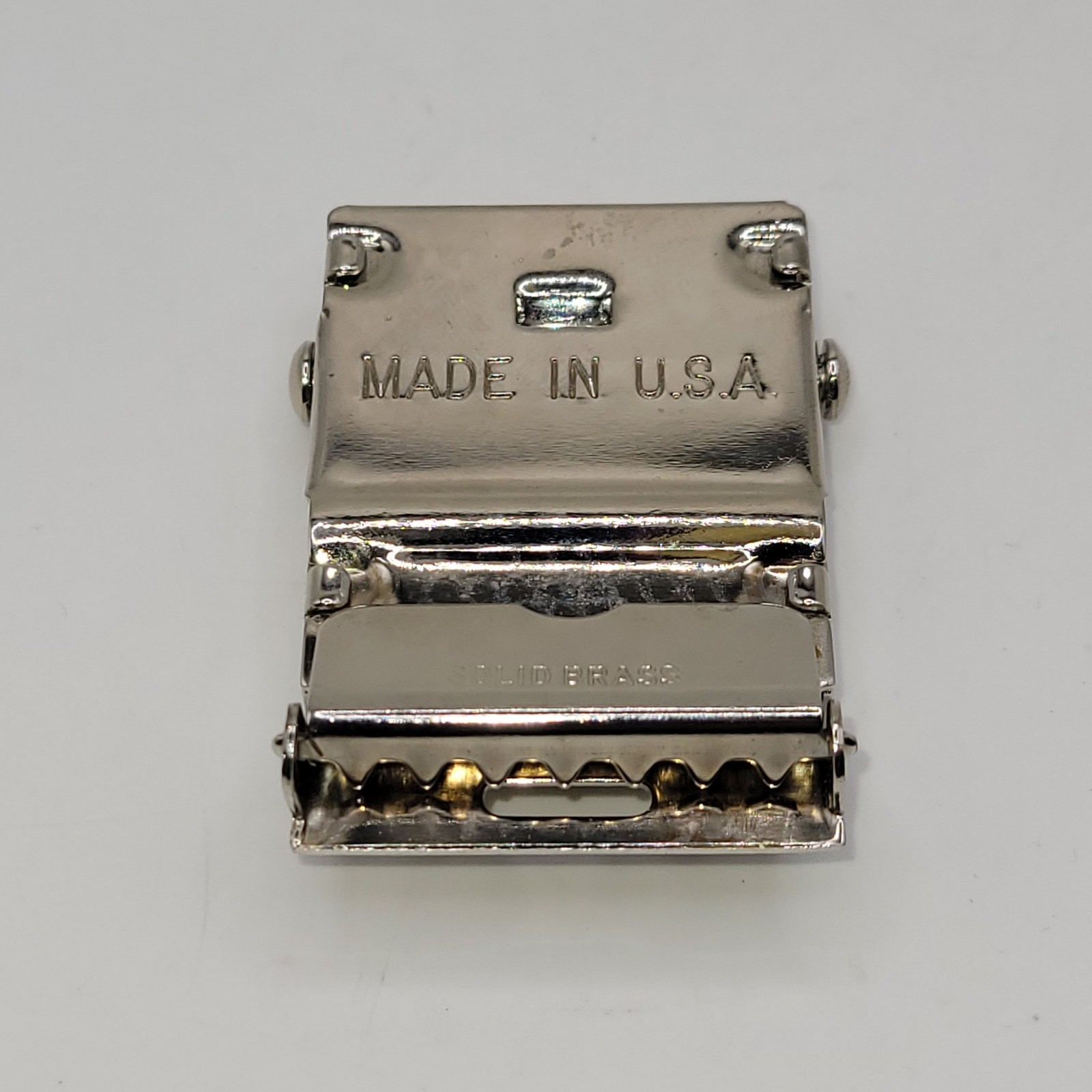 Brass Belt Buckle DD860 USS McCaffery Made in USA Autogrip slide style rare