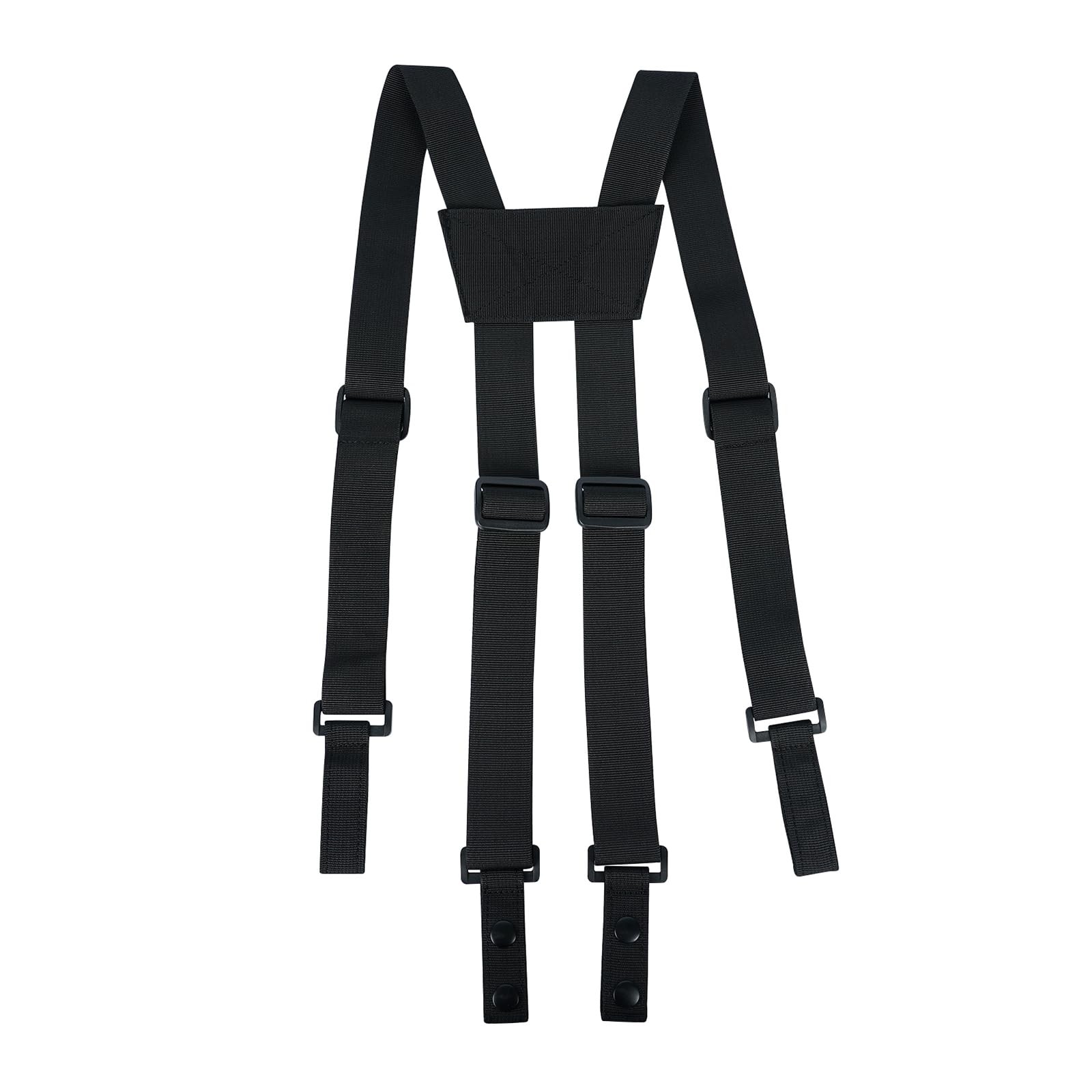 KUNN Tactical Suspenders Police Duty Belt Harness for Men,1.5 Black, Black