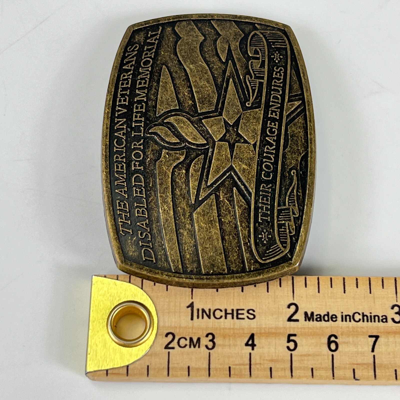 The American Veterans Disabled For Life Memorial Belt Buckle 2007 Sponsor
