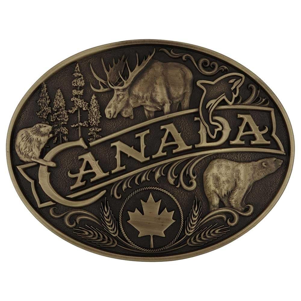 Montana Silversmiths State Heritage Antiqued Oval Brass Western Belt Buckle New