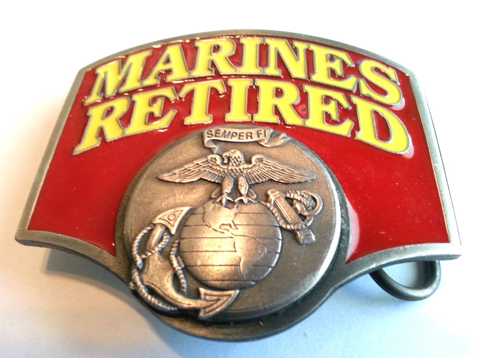 « MARINES RETIRED » SEMPER FI BUCKLE #P258 Bergamot Pewter