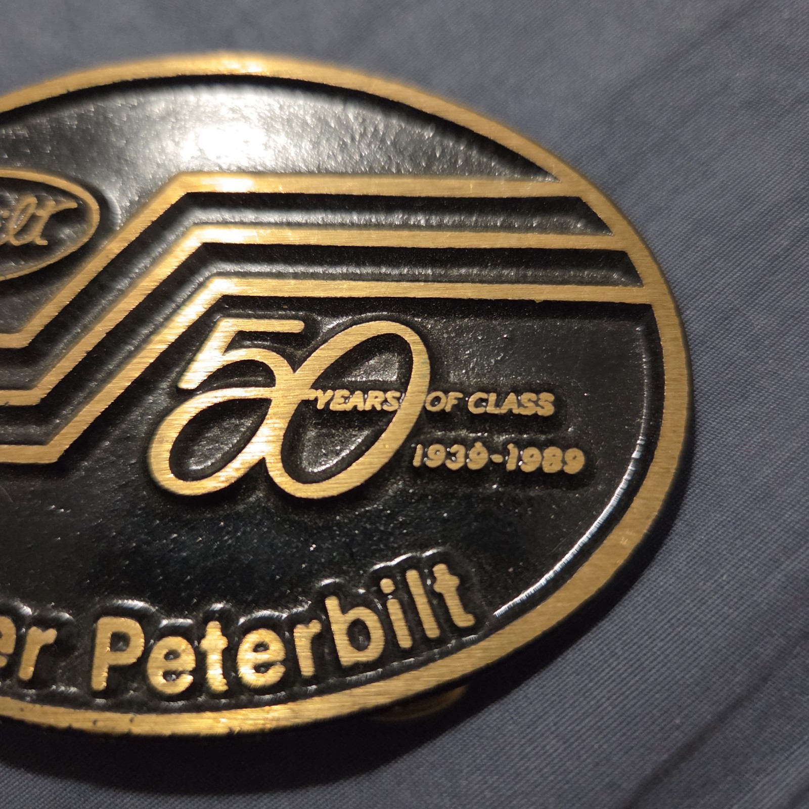 Peterbilt Dyna Belt Buckle Fisher Mfg Denver CO NOS Trucke Brass Semi Big Rig