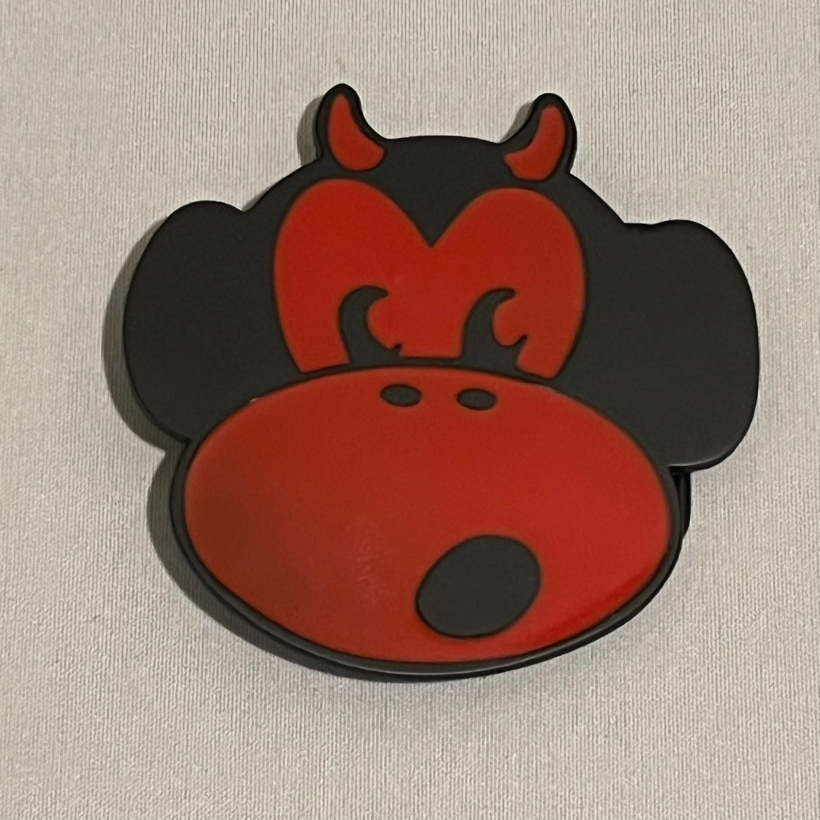 Novelty Devil Monkey Belt Buckle Black Red Cartoon Metal PVC Accessory Retro