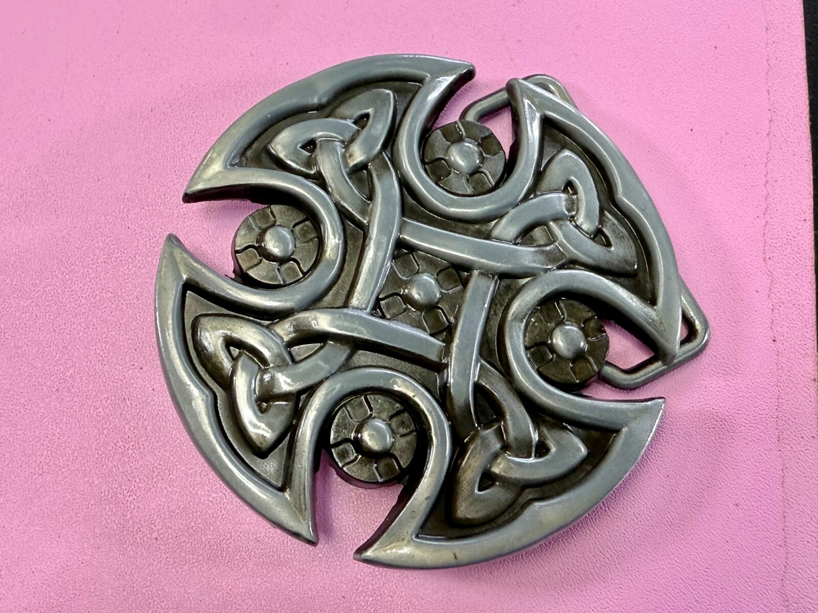 Celtic Shield Iron Cross Religious Gothic Punk Cutout Silver Color Belt Buckle