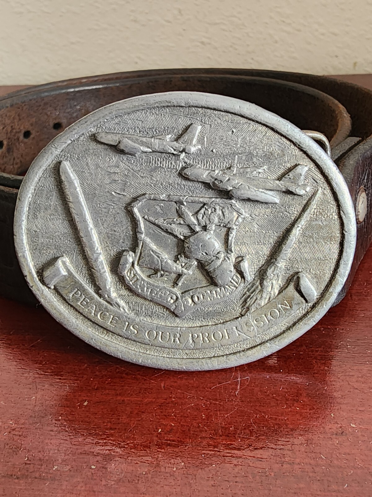 COLLECTIBLE STRAGETIC AIR COMMAND US AIR FORCE 1982 S&S ENTERPRISES LEATHER BELT