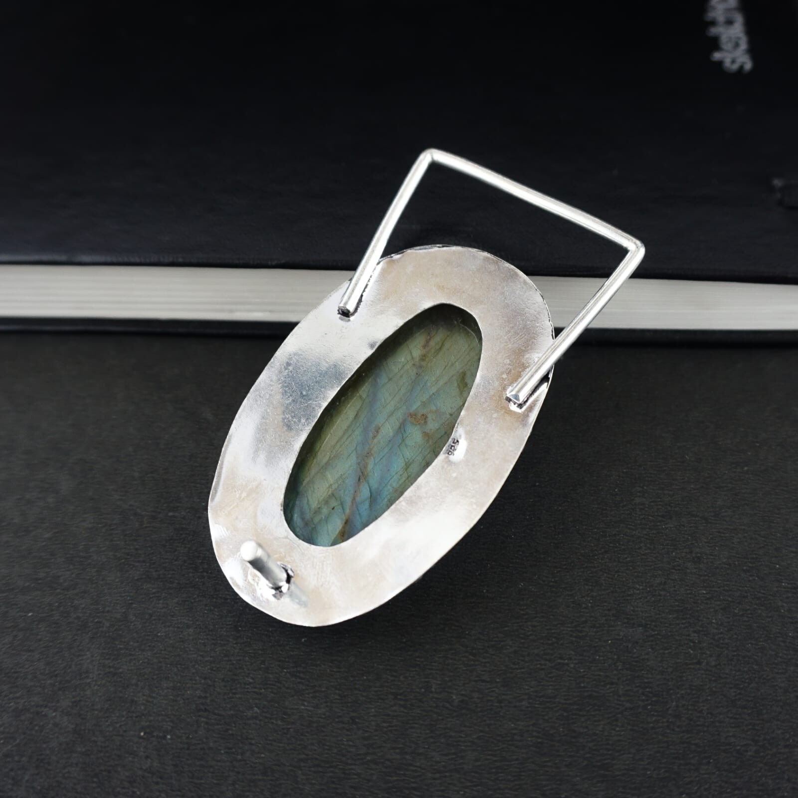 Natural Labradorite Gemstone Handmade 925 Sterling Silver Vintage Belt Buckle