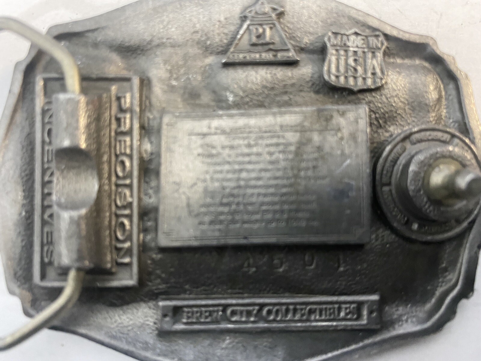 Belt Buckle Vintage Elk Relief Brew City Collectibles Pewter Made In USA