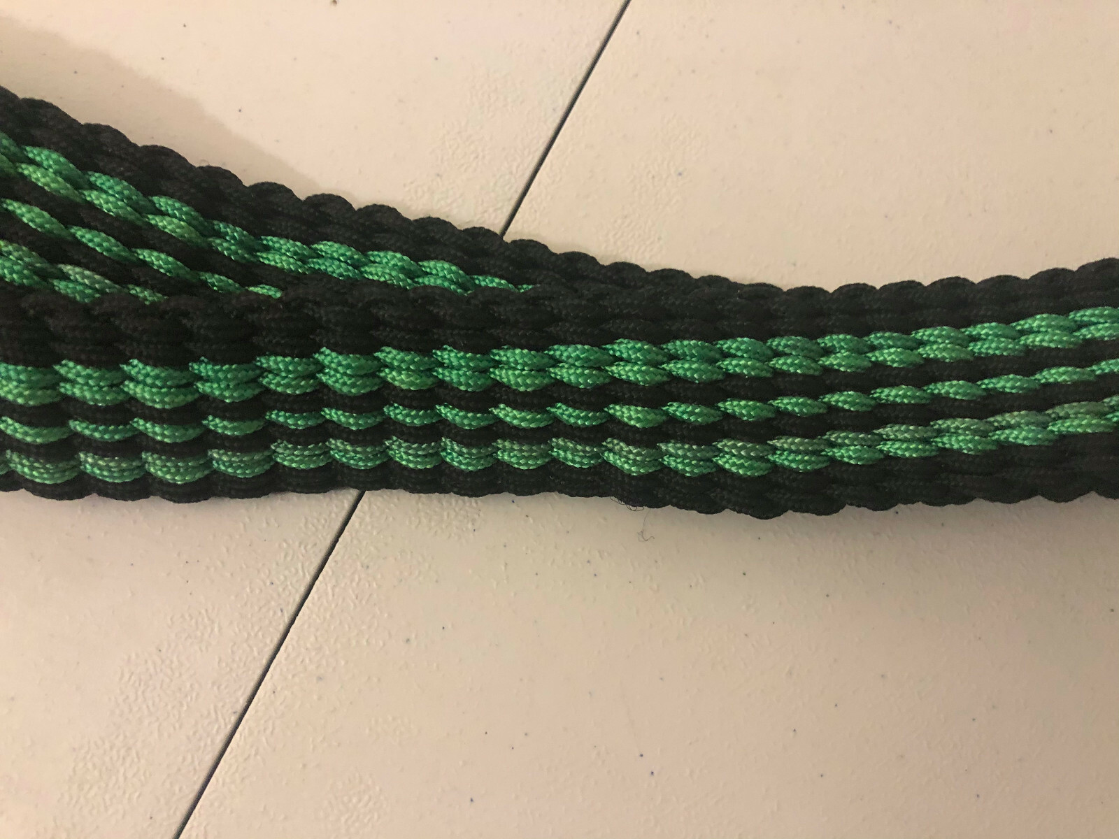 New Handmade Nylon braided Men Women Belt Green Black 48in No Buckle