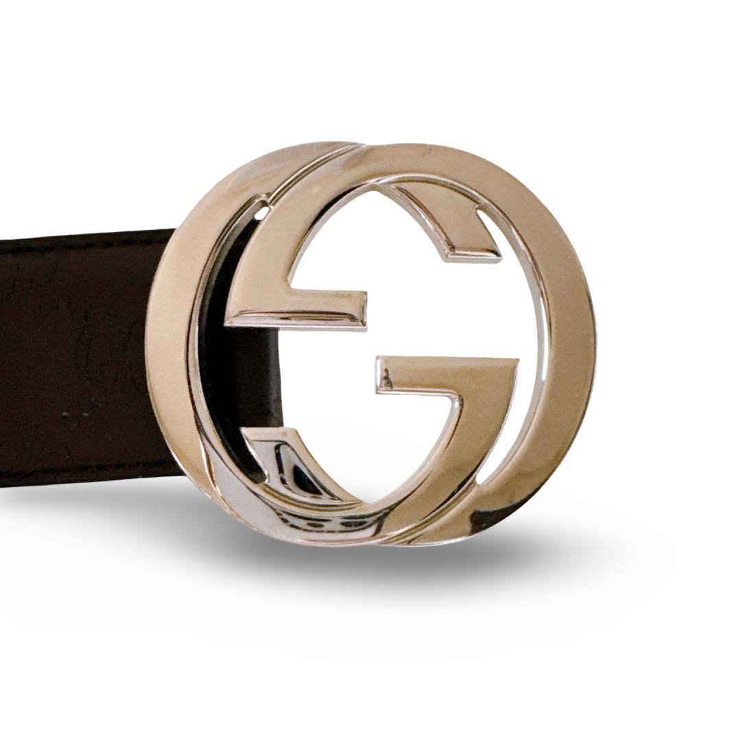 GUCCI Pre-Owned 411924 sima Interlocking Leather Belt