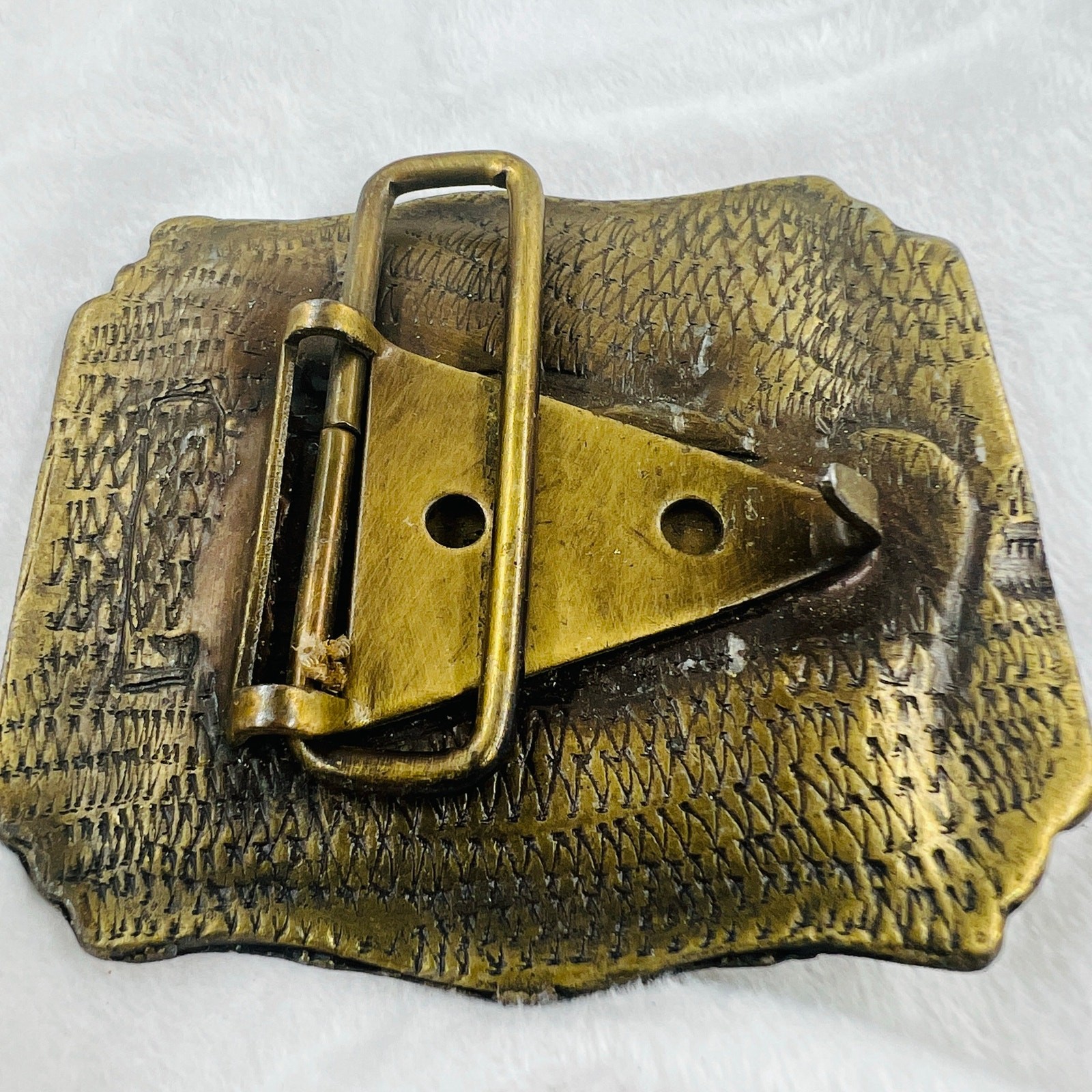 Vintage Solid Brass Eagle Belt Buckle Western Americana Biker Heavy Cast 4.06 oz