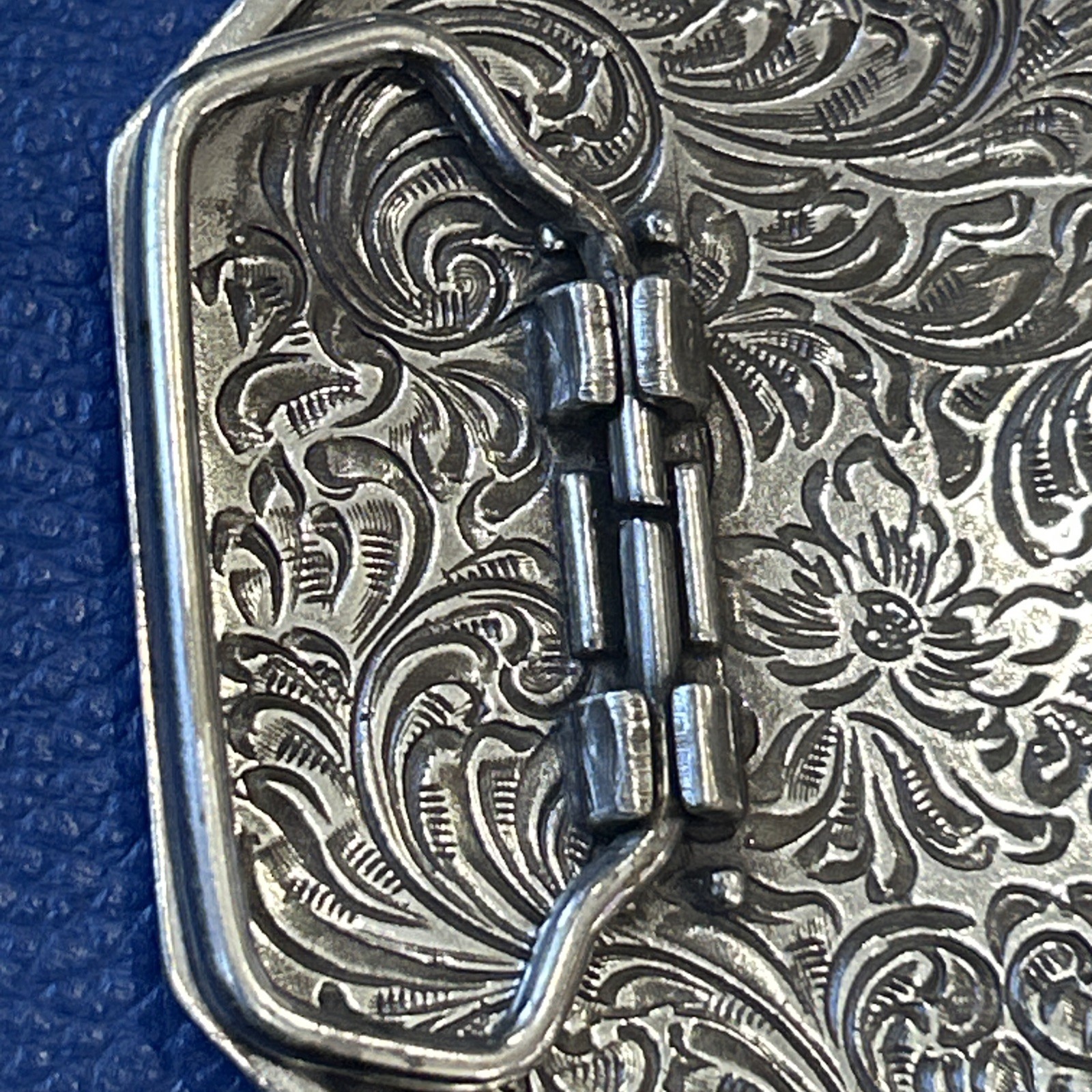 Ariat Logo Western Belt Buckle Floral Silver & Gold tone