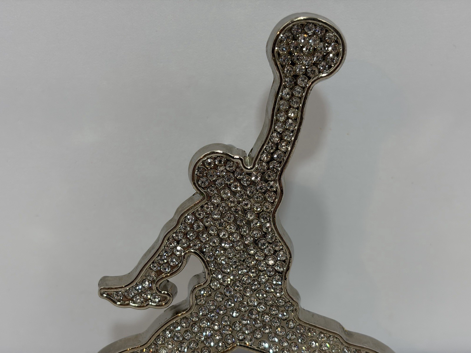 Iced Out Rhinestone Jordan Jumpman Belt Buckle Silver Custom Bling 4.5&Prime;x4&Prime;