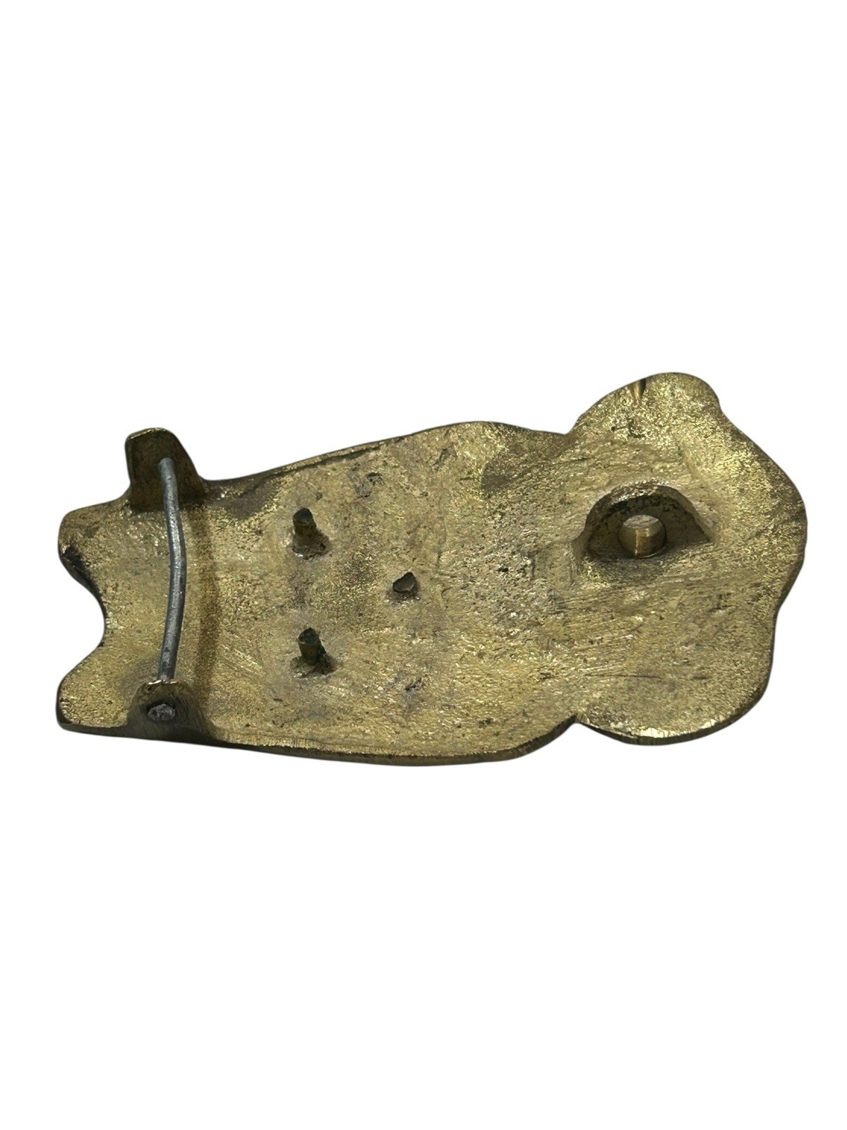 Vintage Lion Head Belt Buckle Brass Very Old Heavy Duty